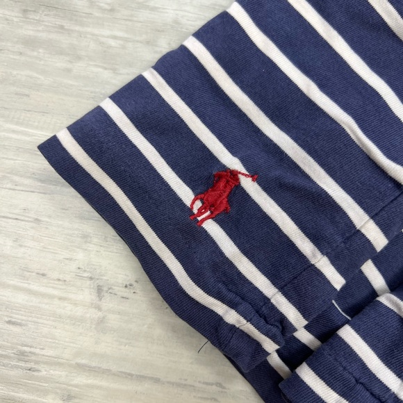 Polo Ralph Lauren Navy w/ White Stripe V-Neck T-Shirt S - Picture 5 of 5